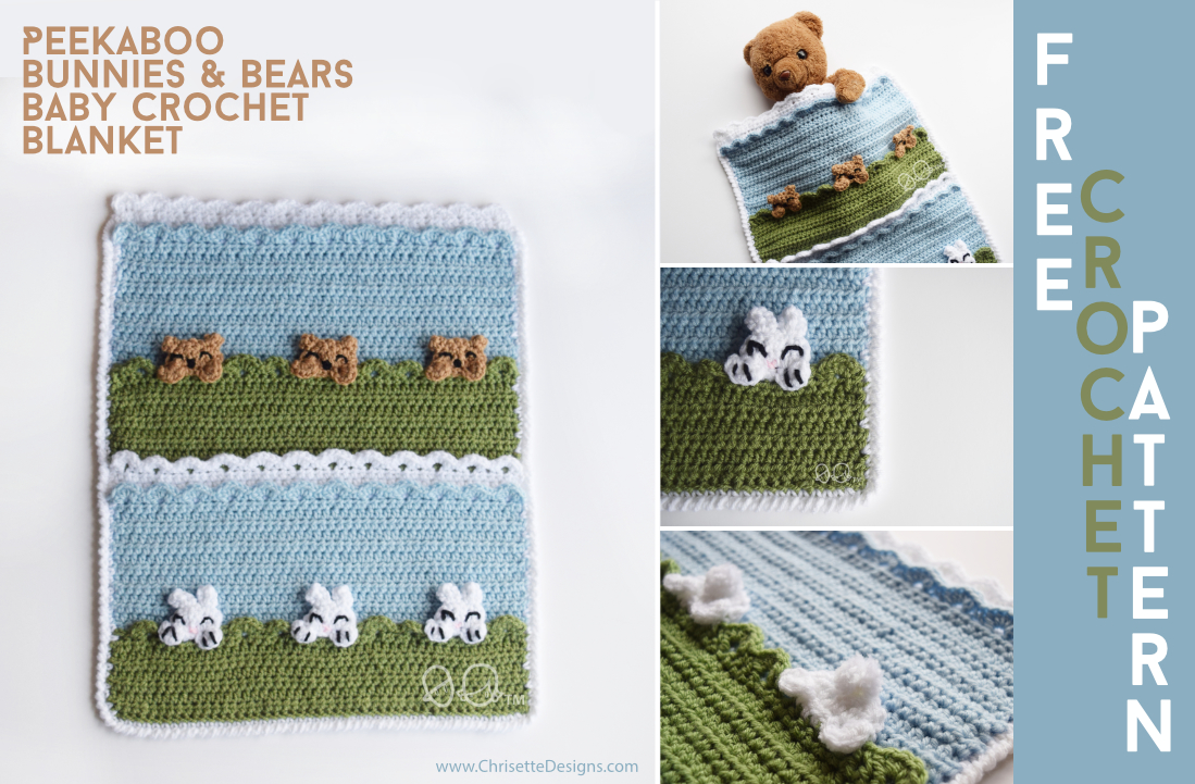 Peekaboo Bunnies & Bears Baby Blanket: Free Crochet Pattern