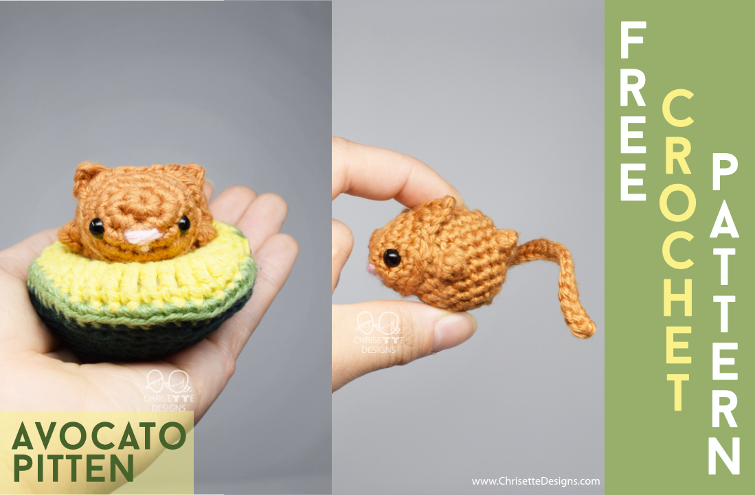 avocado cat crochet free pattern
