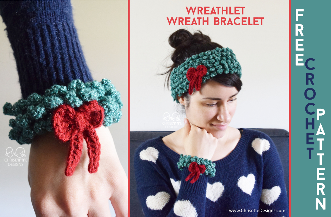 christmas wreath bracelet free crochet pattern